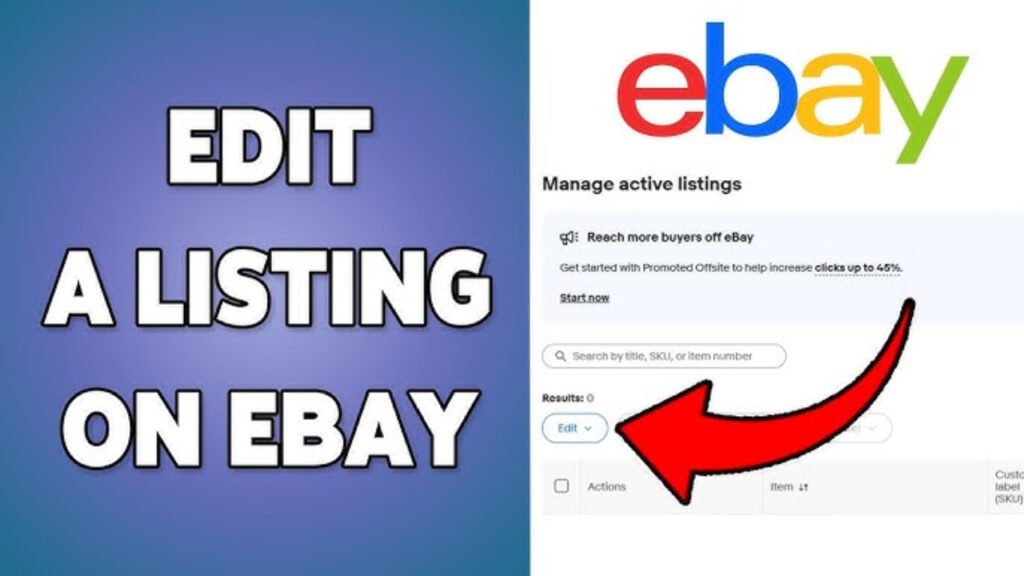 how to edit a ebay listing